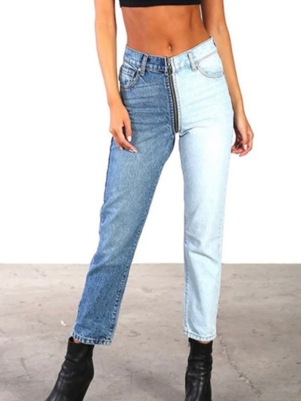 Revice Denim Ying Yang Tokoyo Wash Full Zip High Rise Straight Jeans Size 29